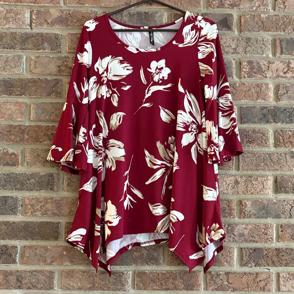 Red Floral Women’s Top